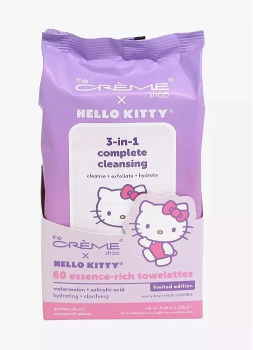 The Crème X Hello Kitty - Toallitas limpiadoras completas 3 en 1, limpian + exfoliste + hidratan... | Amazon (US)