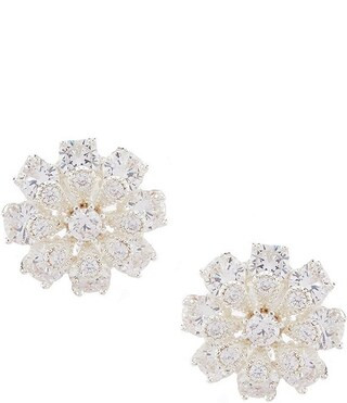 Flower Crystal Button Clip-On Earrings | Dillard's
