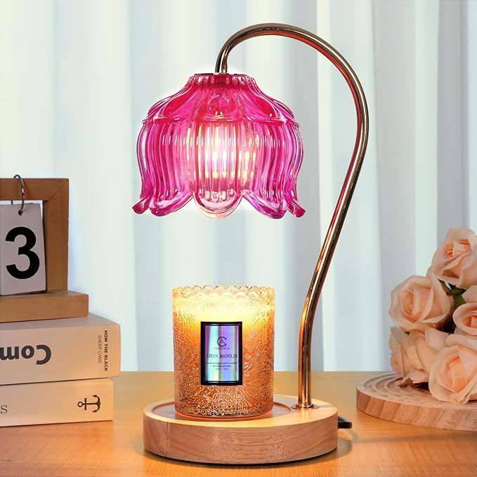 Vintage Flower Candle Warmer Lamp with Timer & Dimmer - Lotus Candle Lamp Warmer - Fits All Jar S... | Amazon (US)