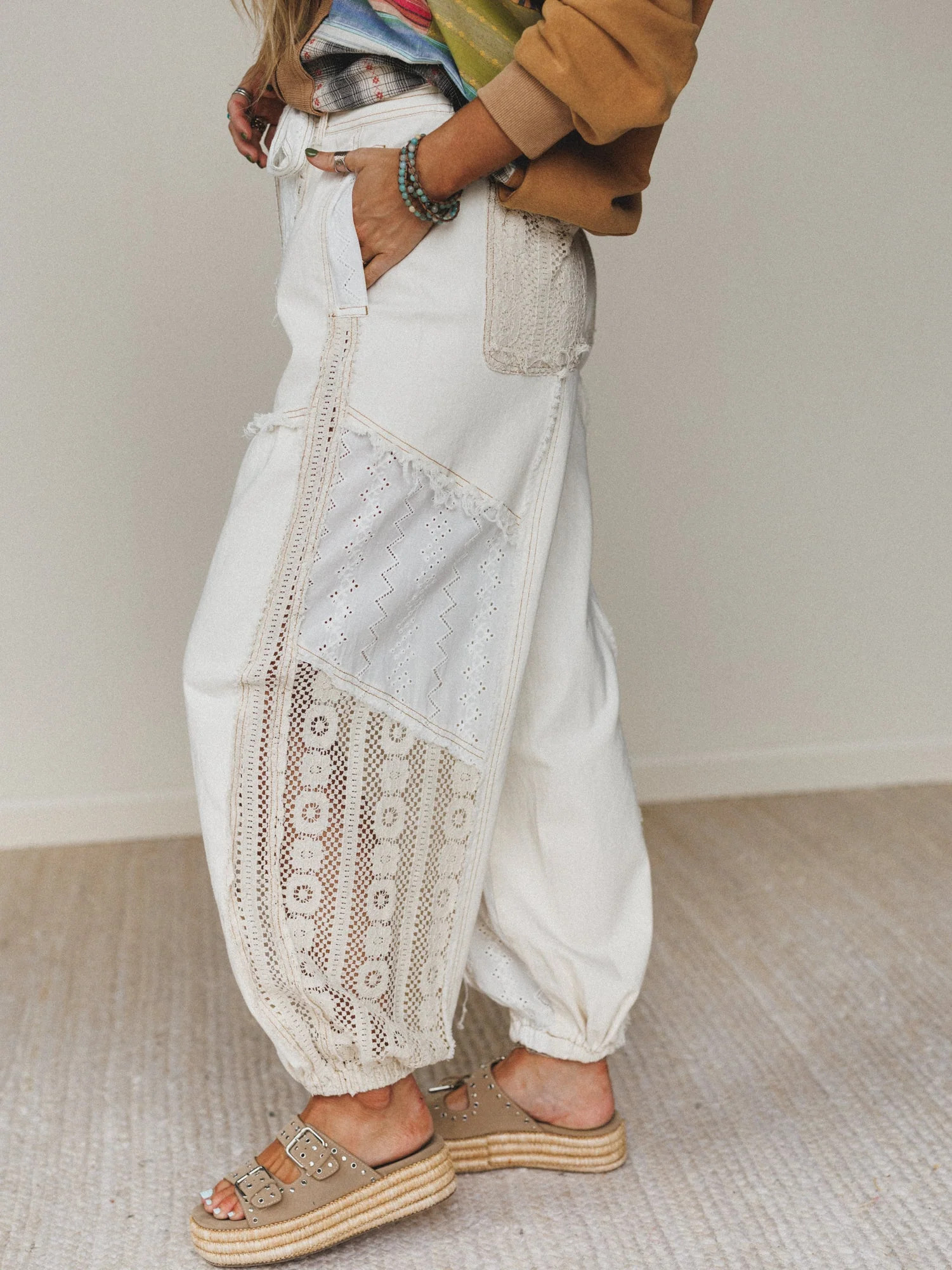 Lace Daze Pants - Cream | Three Bird Nest