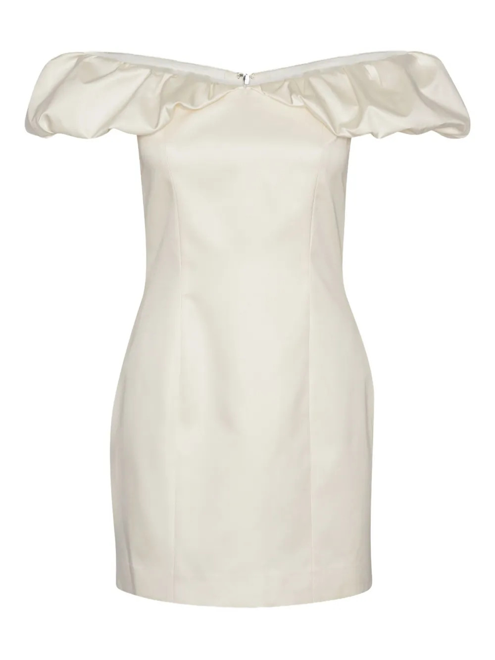 ROTATE BIRGER CHRISTENSEN off-shoulder Ruched Minidress | White | FARFETCH | Farfetch Global