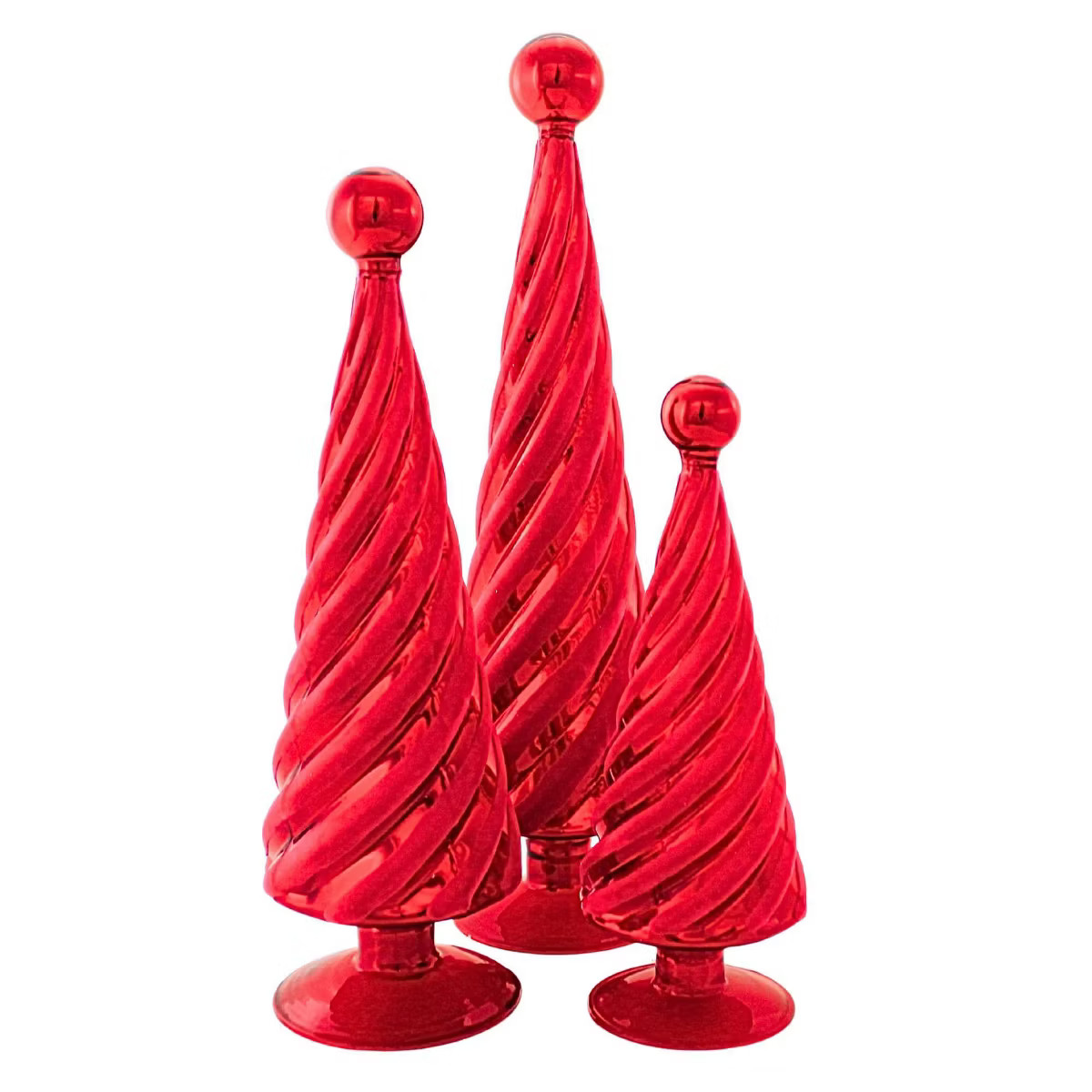 Cody Foster 13.0 Inch Flocked Spiral Trees Fuchsia Christmas Decorative Tree Set , Christmas Deco... | Target