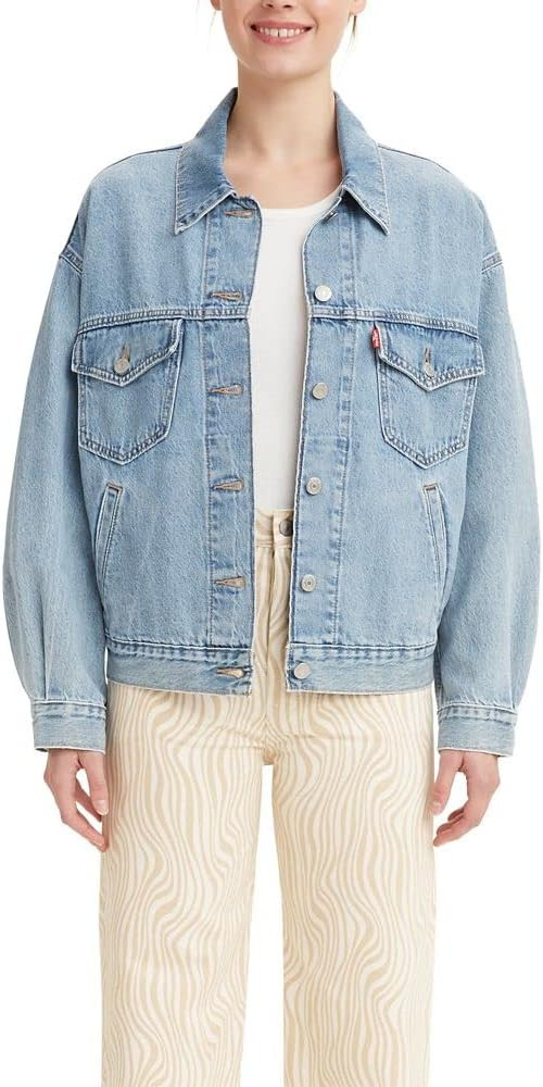 Amazon.com: Levi's Women's Pajama Trucker Jacket, (New) In A Pinch Pj-Light Indigo, Medium : Clot... | Amazon (US)