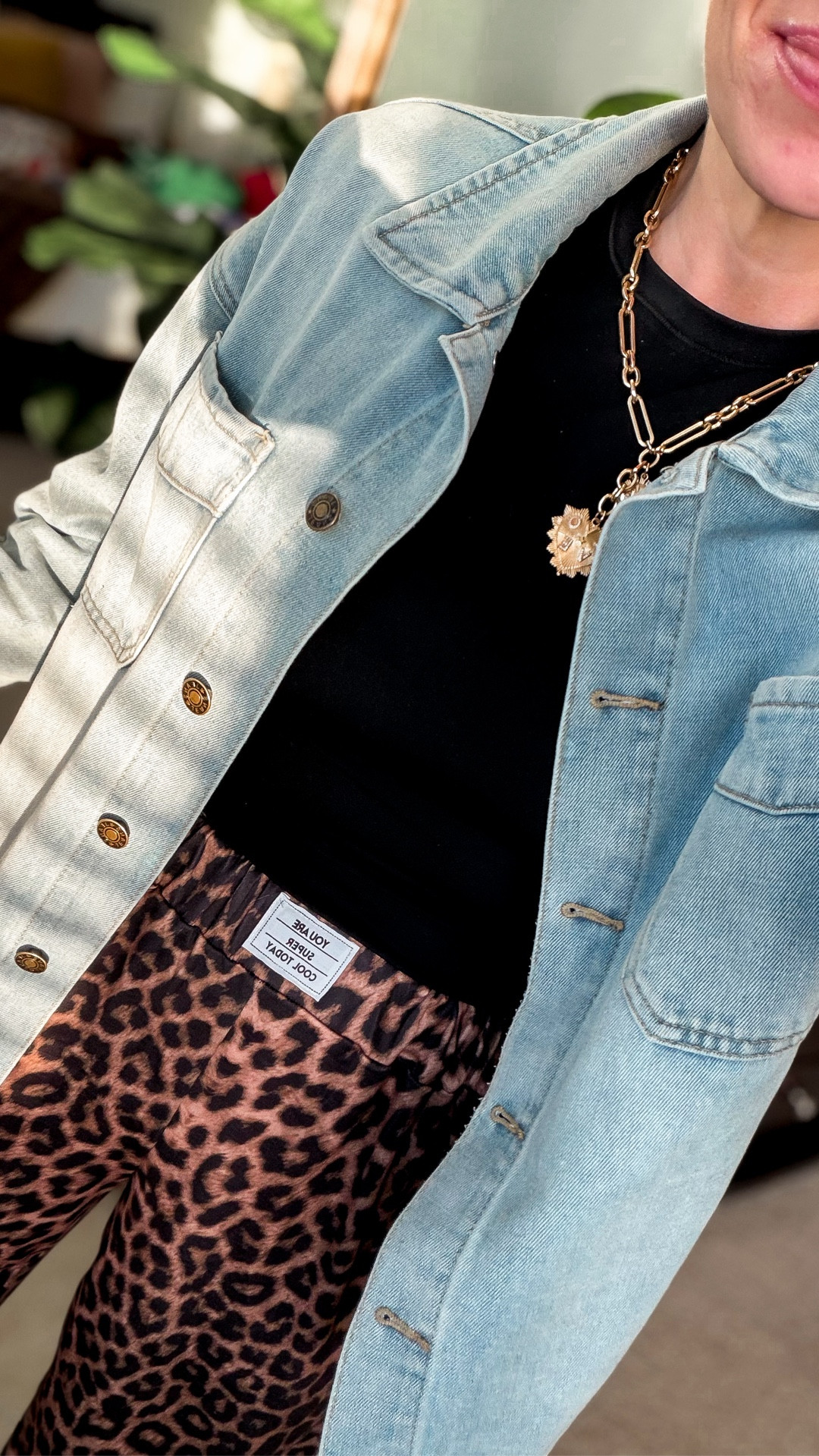 Today’s OOTD features the cutest leopard 🐆 pull on trousers 
Fits tts and I’m wearing the TALL at 5’7. Paired back to my favorite tee + shacket! All from Amazon! 🖤

#LTKOver40 #LTKTall #LTKmomlife