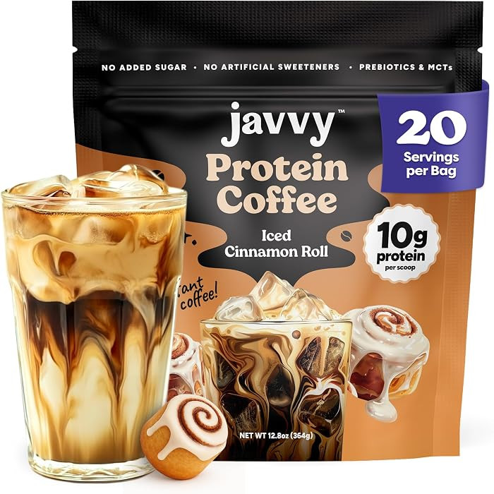 Javvy Protein Coffee for Cold Brew & Iced Coffee, Iced Cinnamon Roll | Amazon (US)