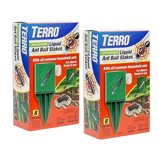 TERRO T1812SR Outdoor Liquid Ant Bait Stakes-2 Pack, Clear | Amazon (US)