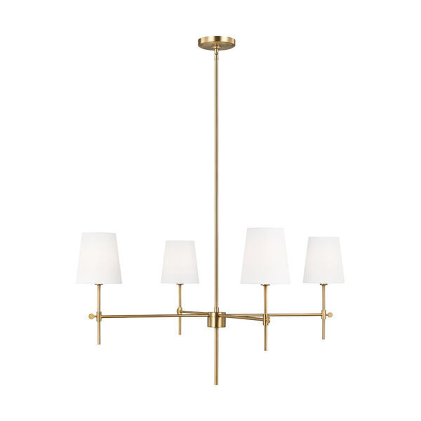 Baker Satin Brass 36-Inch Four-Light Chandelier | Bellacor