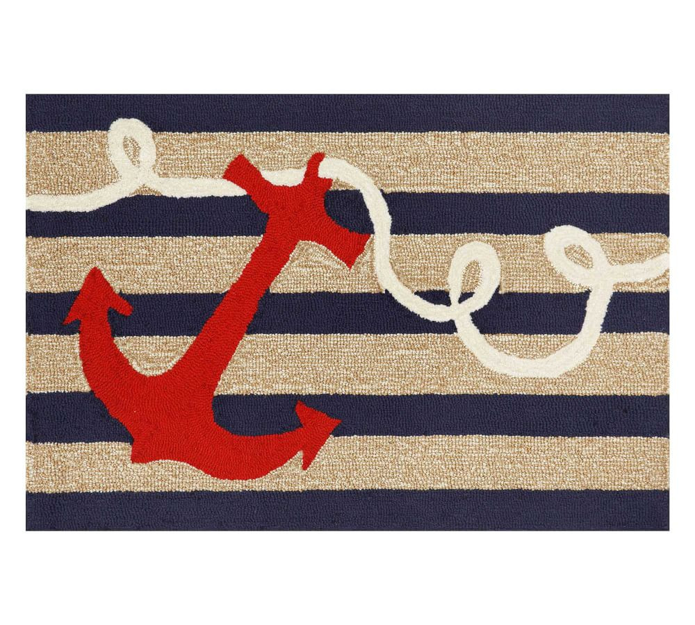 Anchor Hand Tufted Indoor/Outdoor Rug | Pottery Barn (US)