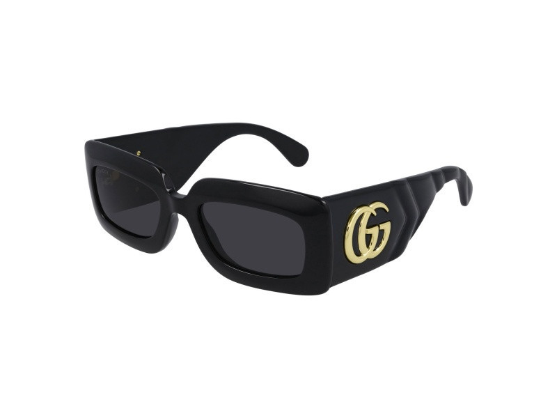 Gucci GG0811S Oversized Rectangle Framed Sunglasses - Black/Grey 53mm | JTV Jewelry