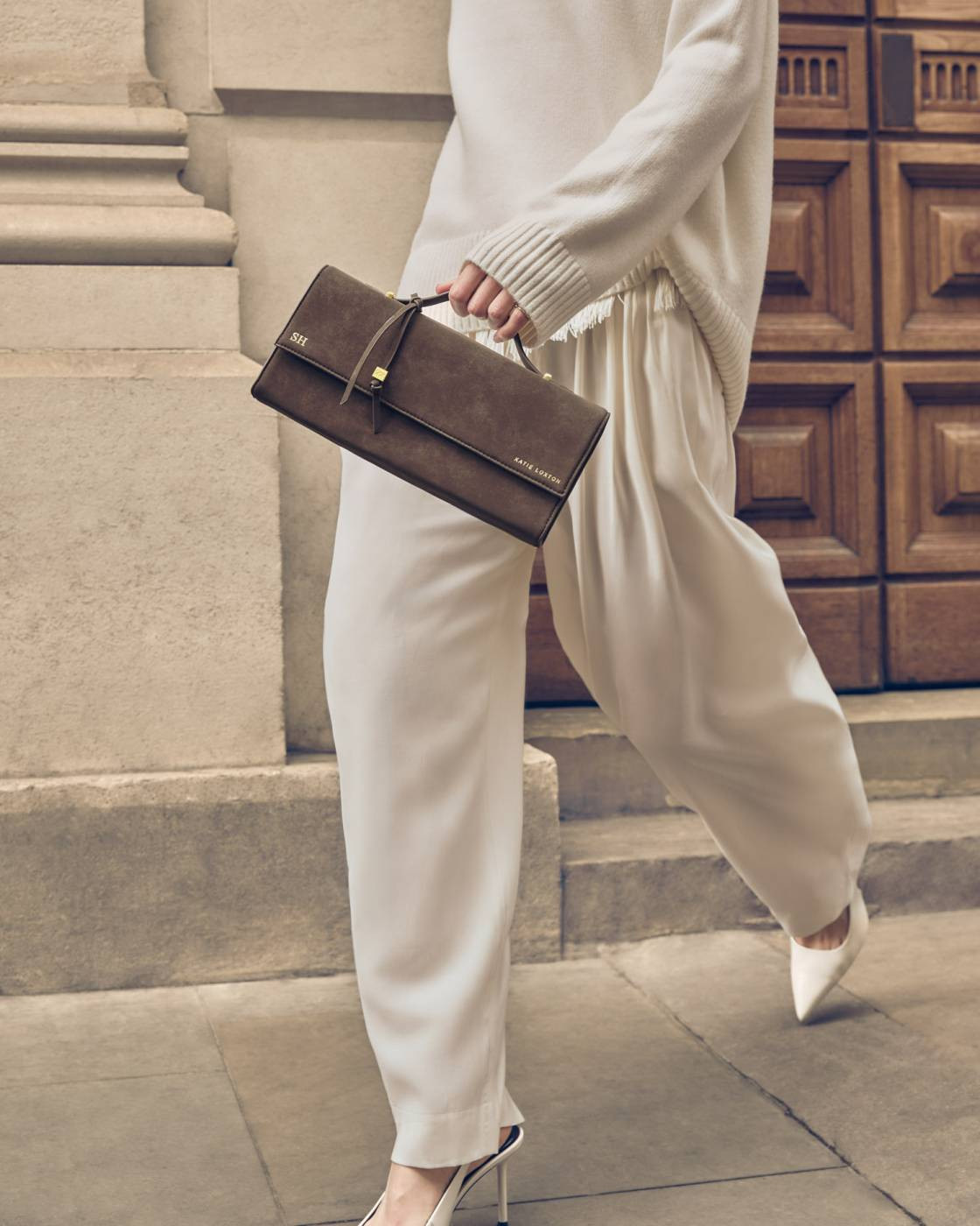 Alma Suedette Clutch in Bitter Chocolate | Katie Loxton Ltd. (UK)