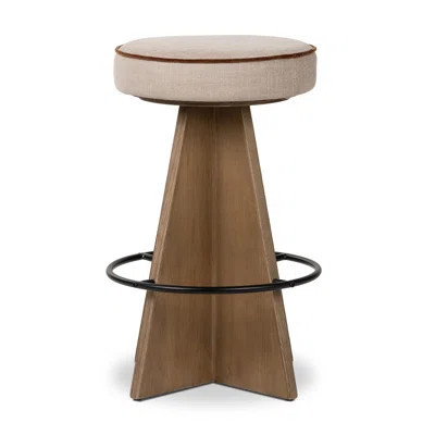 Vega Swivel Upholstered Counter Stool with Solid Wood Frame | Wayfair North America