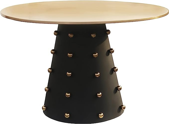 Meridian Furniture Raven Collection Top Dining Table Base Knobs, 48" W x 48" D x 30" H, Brushed G... | Amazon (US)