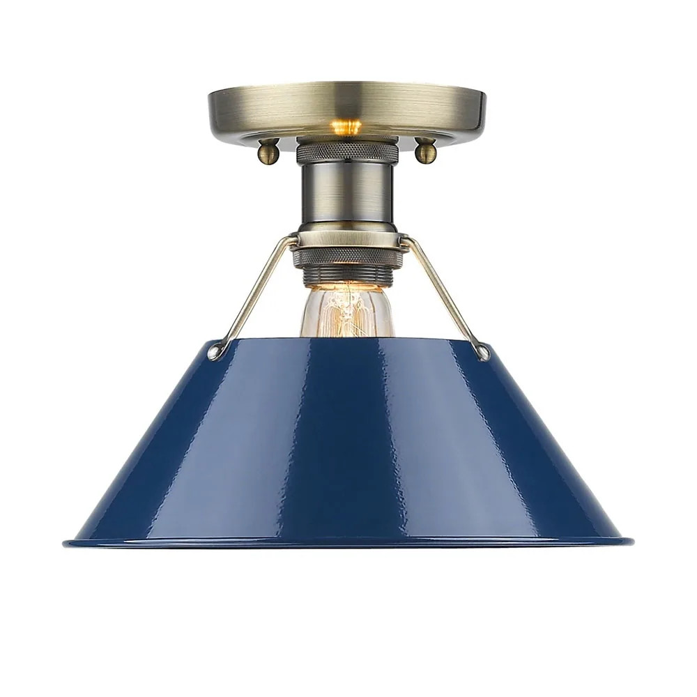 Golden Lighting Orwell Ages Brass Flush Mount | Bed Bath & Beyond