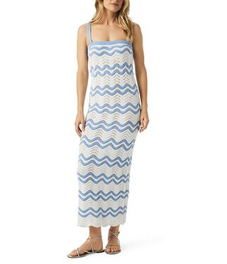 Splendid Cove Chevron Knit Square Neck Sleeveless BodyconMaxi Dress | Dillard's | Dillard's