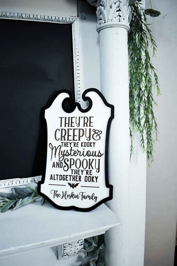 Family Name Halloween Door Sign They're Spooky and - Etsy | Etsy (US)