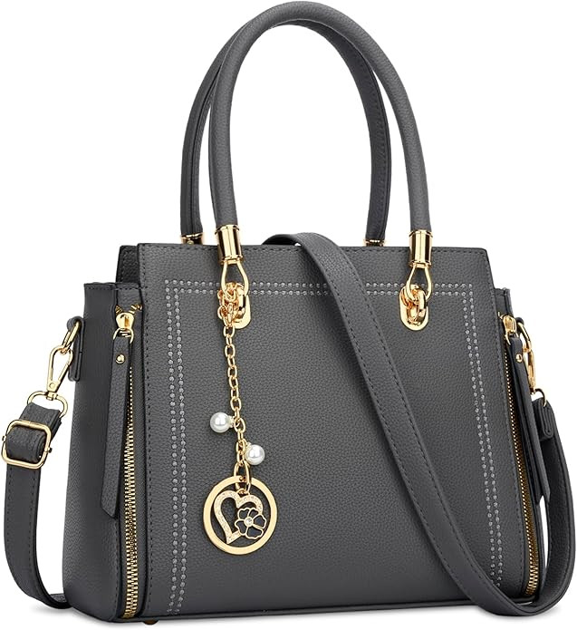 KKXIU Stylish Women Satchel Purses and Handbags Vegan Leather Top Handle Shoulder Crossbody Bag | Amazon (US)