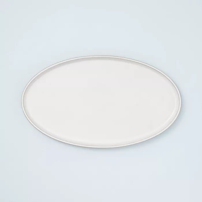 Modern Rim Stoneware Serving Tray Sour Cream - Hearth & Hand™ with Magnolia | Target