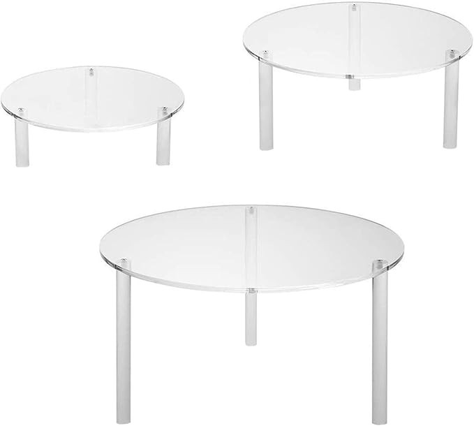 HESIN Acrylic Cake Display Risers Round Set of 3 Stand Risers Dessert Bakery Stand Rack Server De... | Amazon (US)