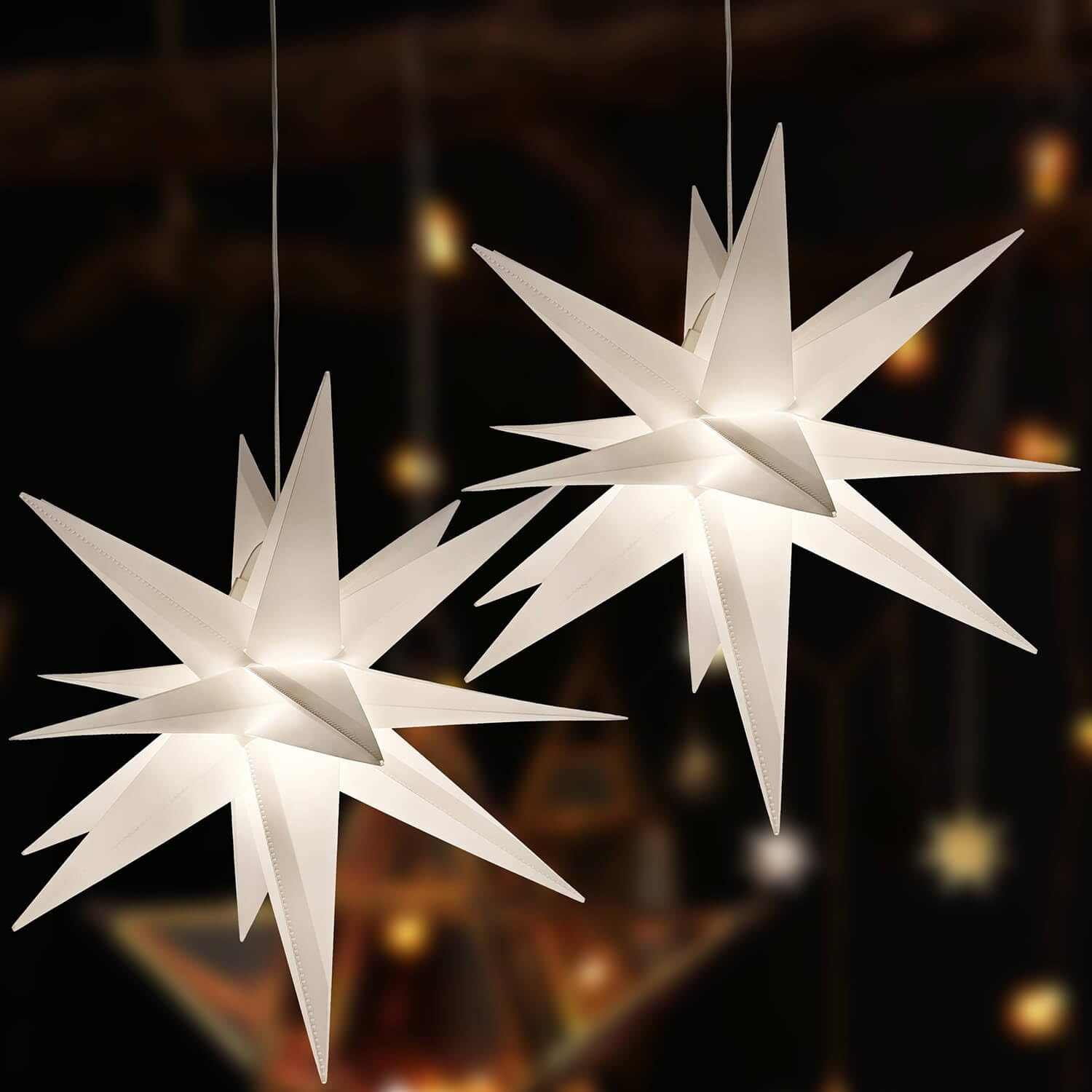 2-Pack 16.5" Moravian Star Light, Easy Assembly Warm White LED Light for Christmas Decorations, I... | Amazon (US)
