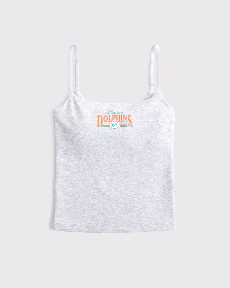 Abercrombie & Fitch Women's Miami Dolphins Bra-Free 90s Cami in Light Heather Gray - Dolphins - Size L | Abercrombie & Fitch (US)
