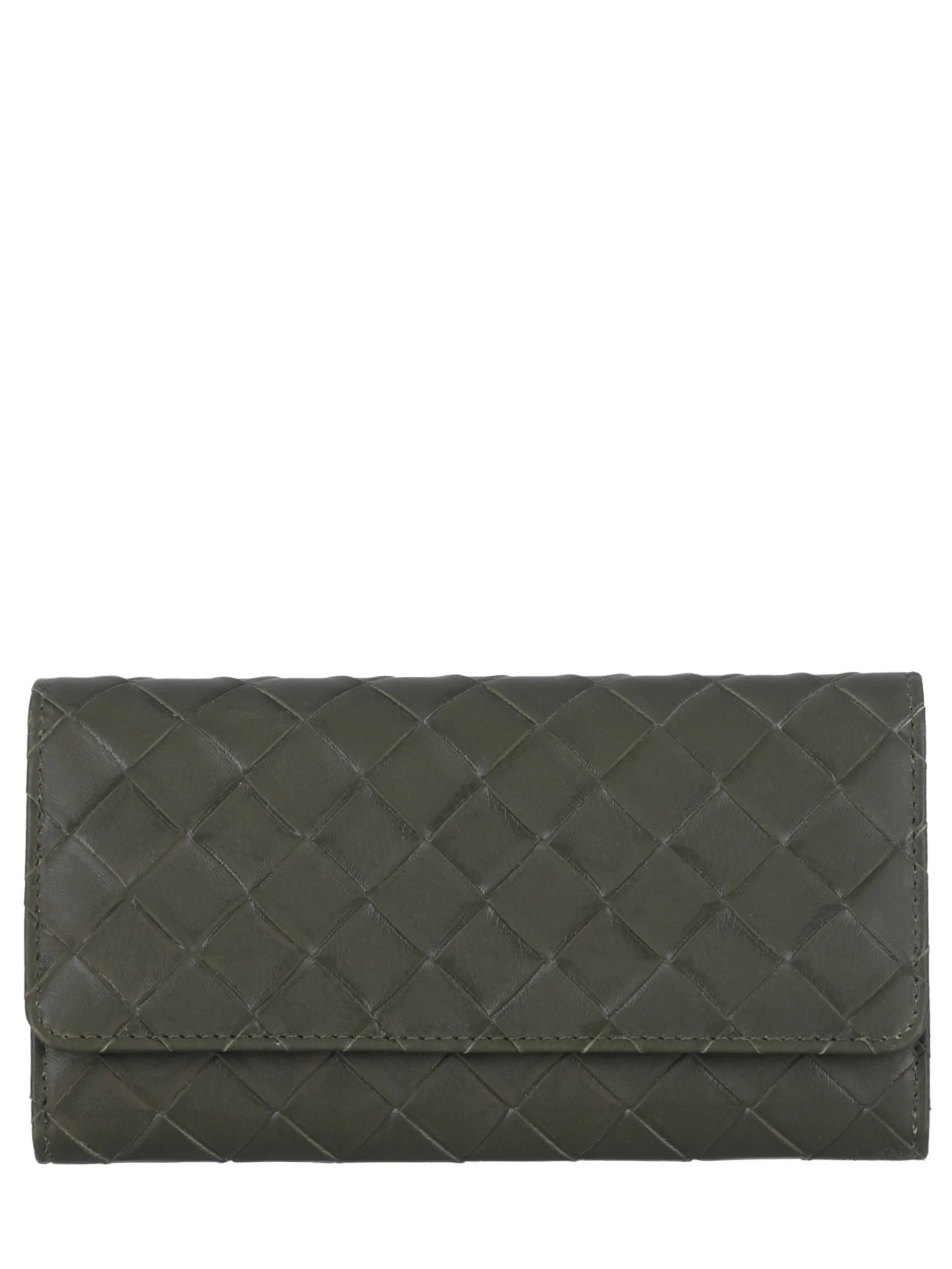 Time and Tru Women's Piper Clutch Wallet Vinyl Solid Olive | Walmart (US)