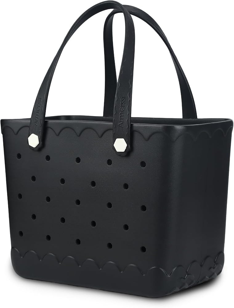 X-Large Rubber Tote Beach Bag for Women | Medium Durable Rubber Bag Waterproof Washable Versatile... | Amazon (US)