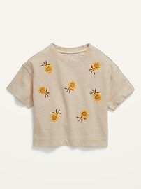 Embroidered Sunflower Cropped T-Shirt for Toddler Girls | Old Navy (US)