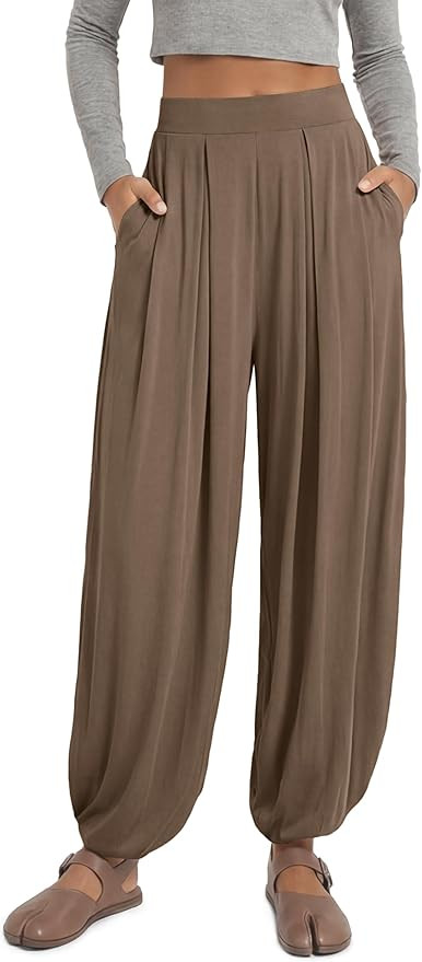 ODODOS Women's Wide Leg Pants with Pockets Lightweight Loose Draped Casual Palazzo Lounge Pajama ... | Amazon (US)