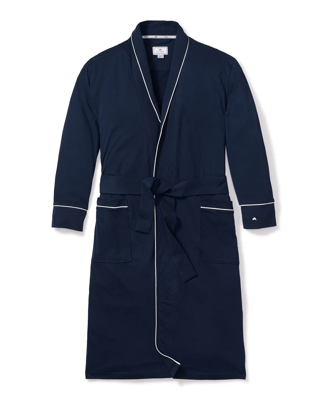 Men’s Navy Pima Cotton Robe | Over The Moon