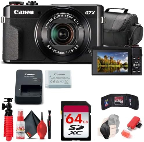 Canon PowerShot G7 X Mark II Digital Camera (1066C001) + 64GB Memory Card + Card Reader + Deluxe ... | Amazon (US)