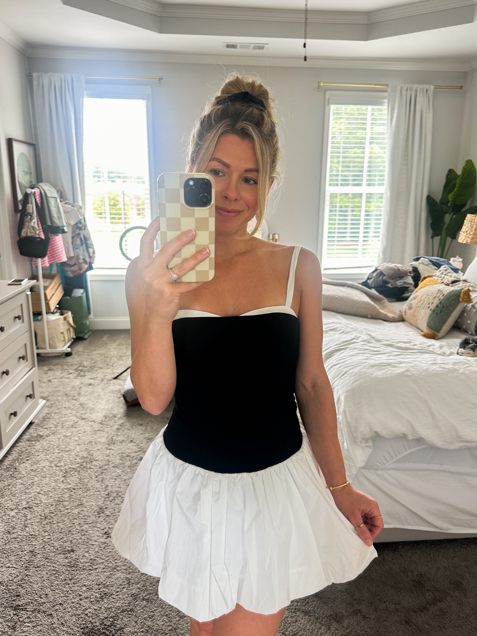 Black and white dropped waist dress, so cute and trendy 

#LTKSeasonal #LTKParties #LTKStyleTip