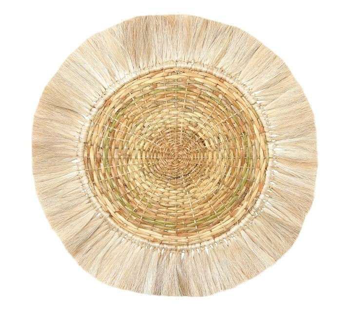 Sage Rattan/Abaca Round Wall Décor, 28" | Pottery Barn (US)