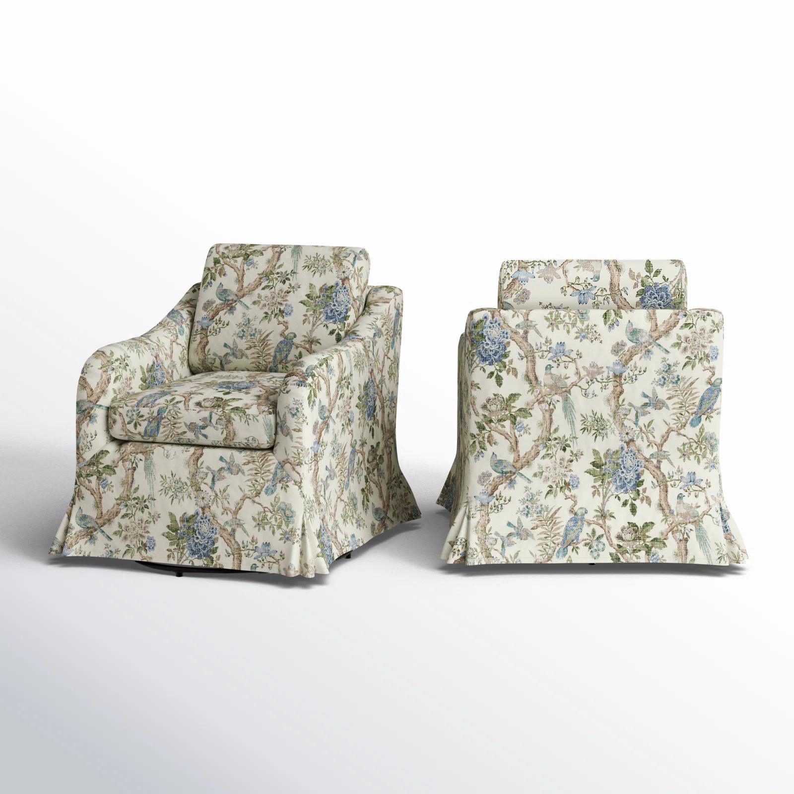 Asman Slipcovered Swivel Armchair (Set of 2) | Wayfair North America