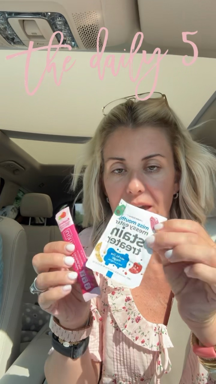 Daily 5 Car Edition…#4…Stain Wipes and Ultima electrolyte packets. I keep these in my car, in my purse and especially while traveling.

#LTKdayinmylife #LTKmomlife #LTKKids