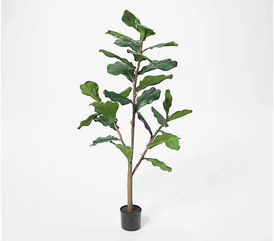 4' Faux Fiddle Leaf Tree in Starter Pot by Valerie - QVC.com | QVC