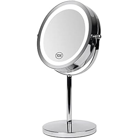 Gospire LED Makeup Mirror 1x/10x Magnifying with Touch Screen Adjustable LED Light, 7" Lighted Vanit | Amazon (US)