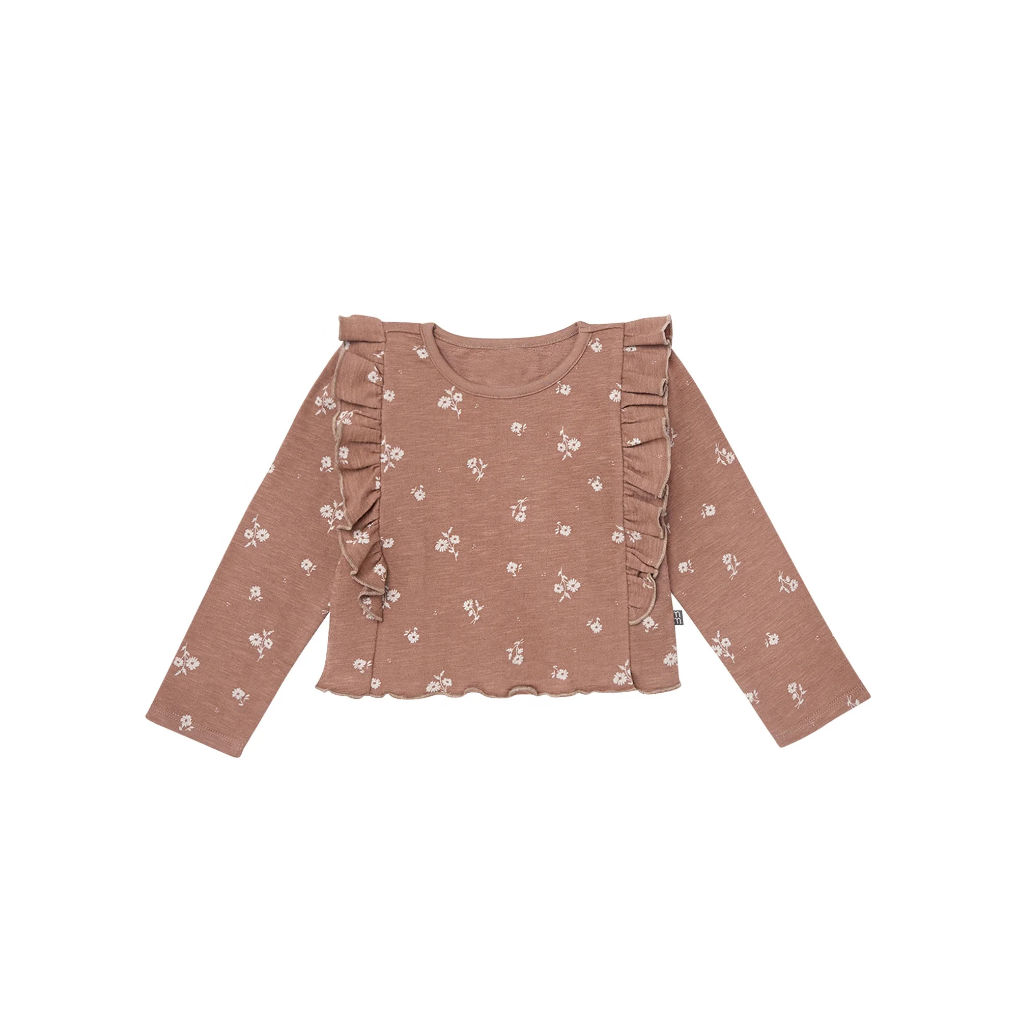Modern Moments by Gerber Toddler Girl Long Sleeve Ruffle Crop Top, Sizes 12 Months - 5T | Walmart (US)