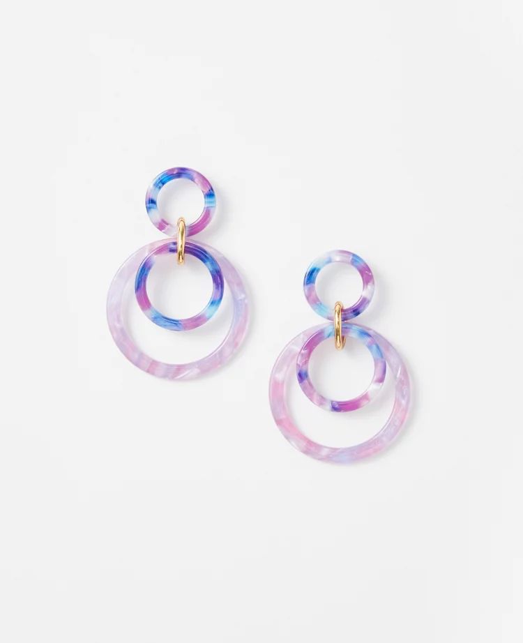 Tortoiseshell Print Drop Hoop Earrings | Ann Taylor (US)