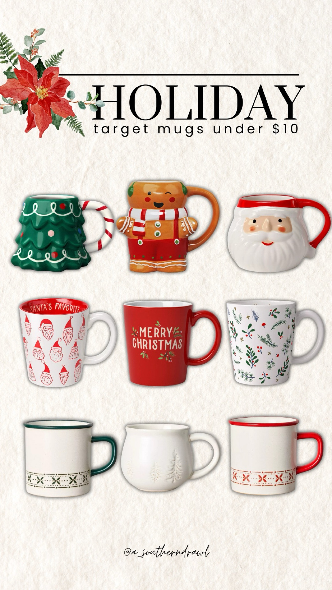 Target holiday mugs under $10🙌🏽✨🎅🏼

holiday finds, holiday mug, target holiday, $5 mugs, coffee mugs, seasonal mugs, target home, Grace White, A Southern Drawl

#LTKFindsUnder50 #LTKHoliday #LTKHome