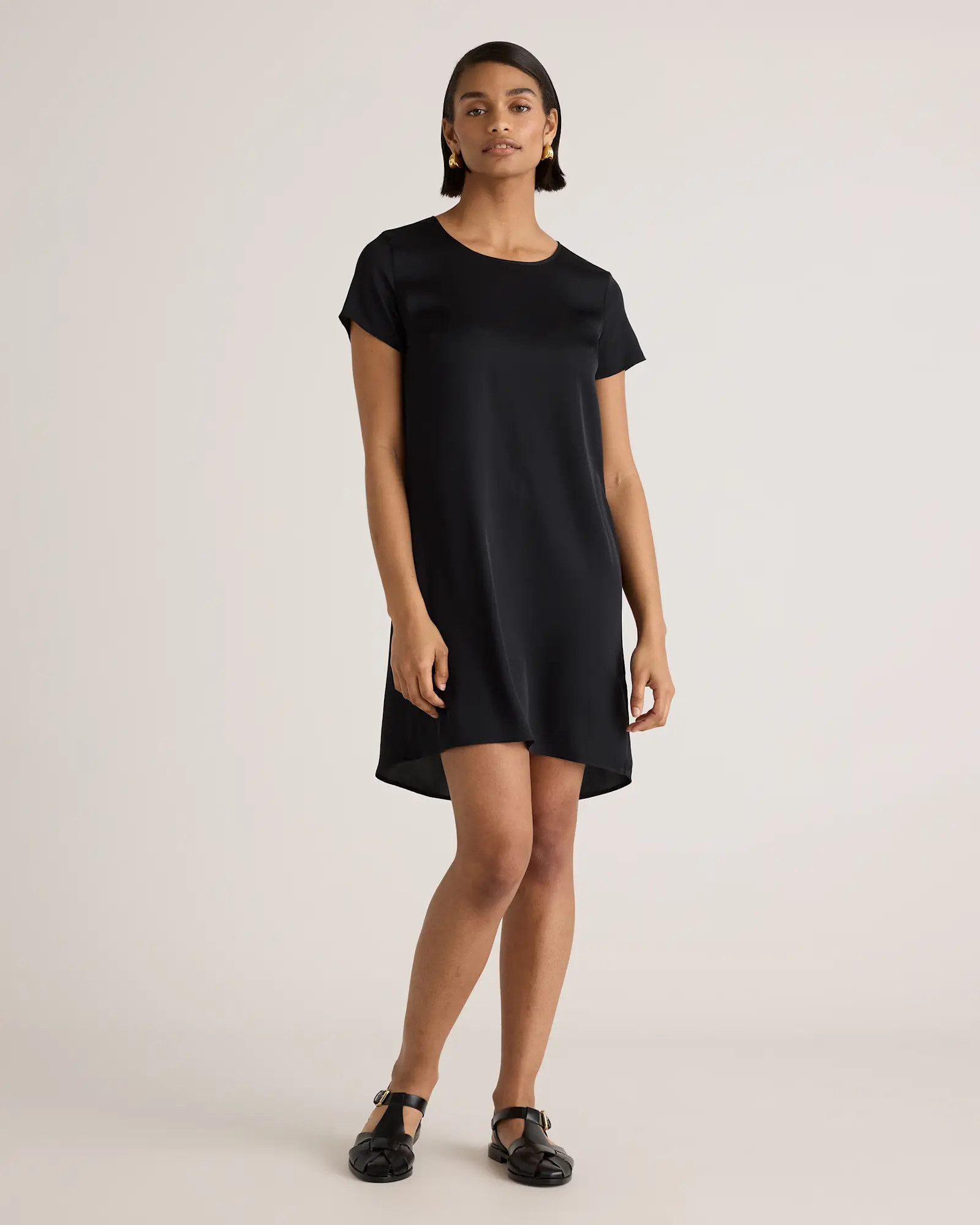 Washable Stretch Silk Tee Dress | Quince