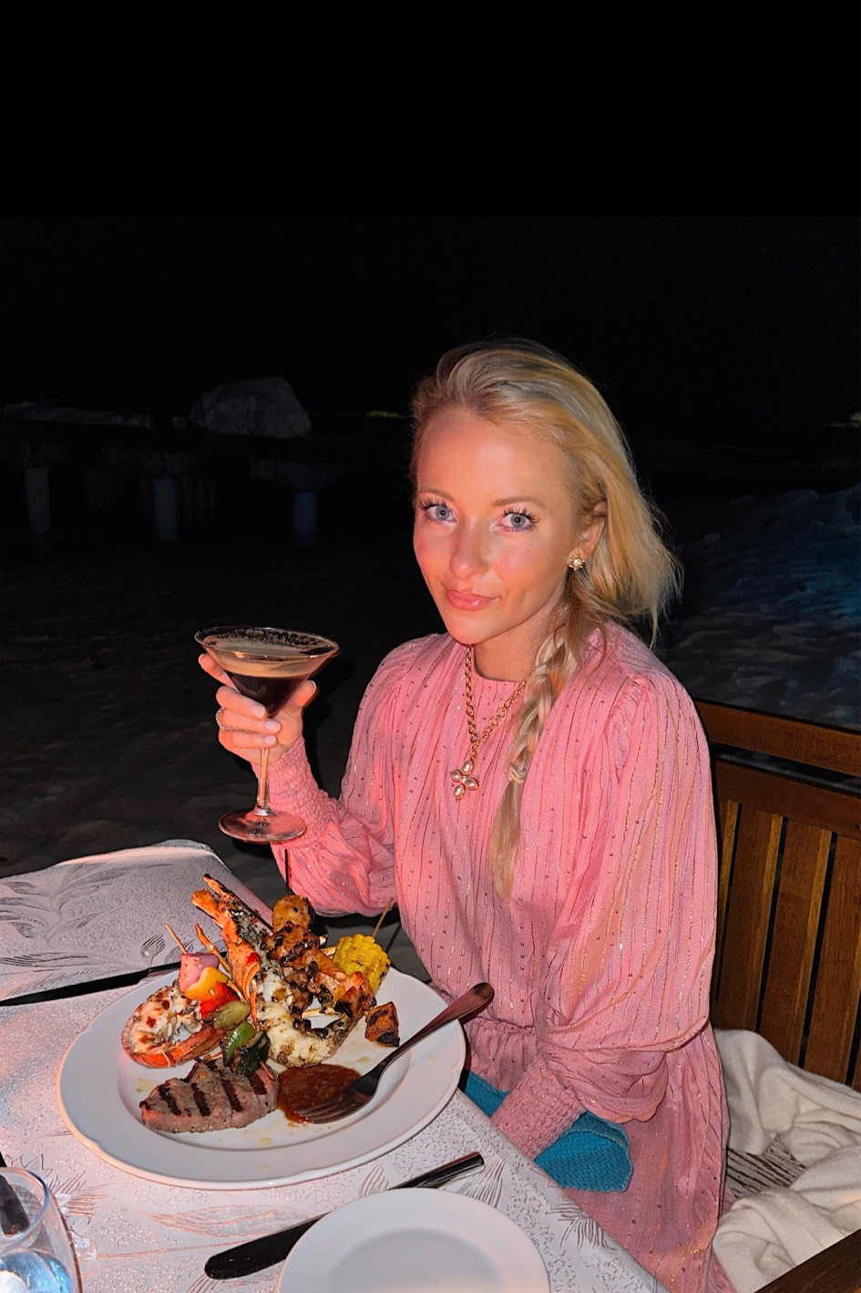 Long sleeve pink maxi with gold embellishments with gold pearl jewelry. Use code AMY15 for 15% off my necklace and earrings

#LTKunder100 #LTKtravel #LTKwedding