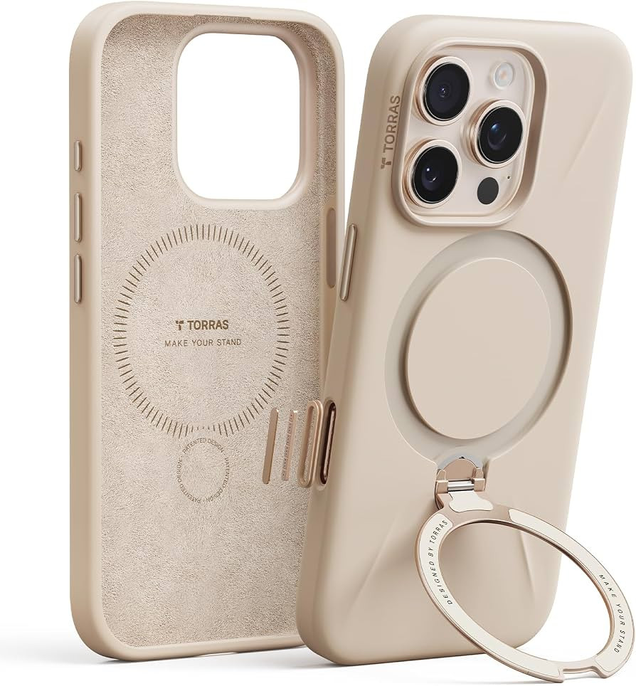 TORRAS Magnetic for iPhone 16 Pro Max Case Silicone with Stand, Fit for MagSafe, 360 Ring Stand w... | Amazon (US)