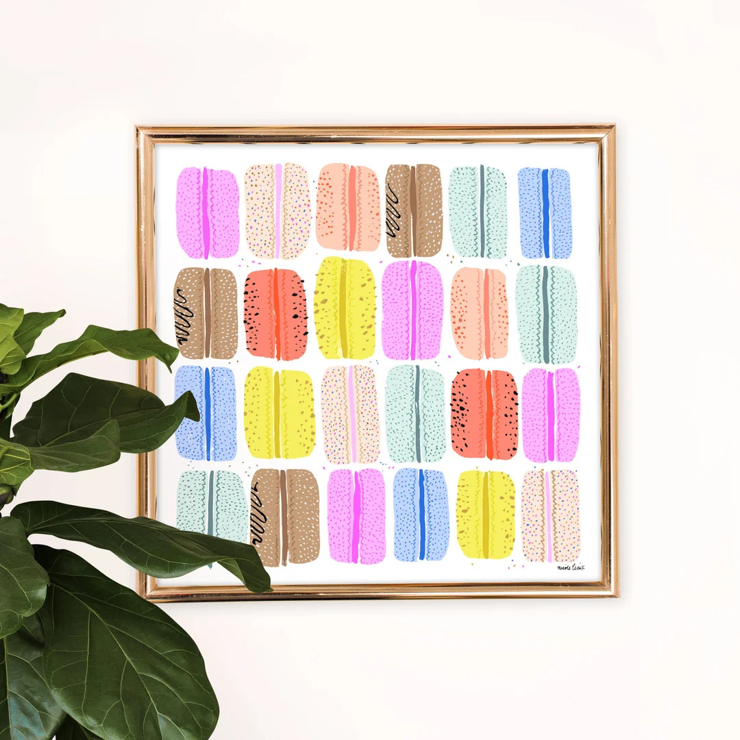 French Macarons Art Print  Parisian Wall Decor  Paris - Etsy | Etsy (US)
