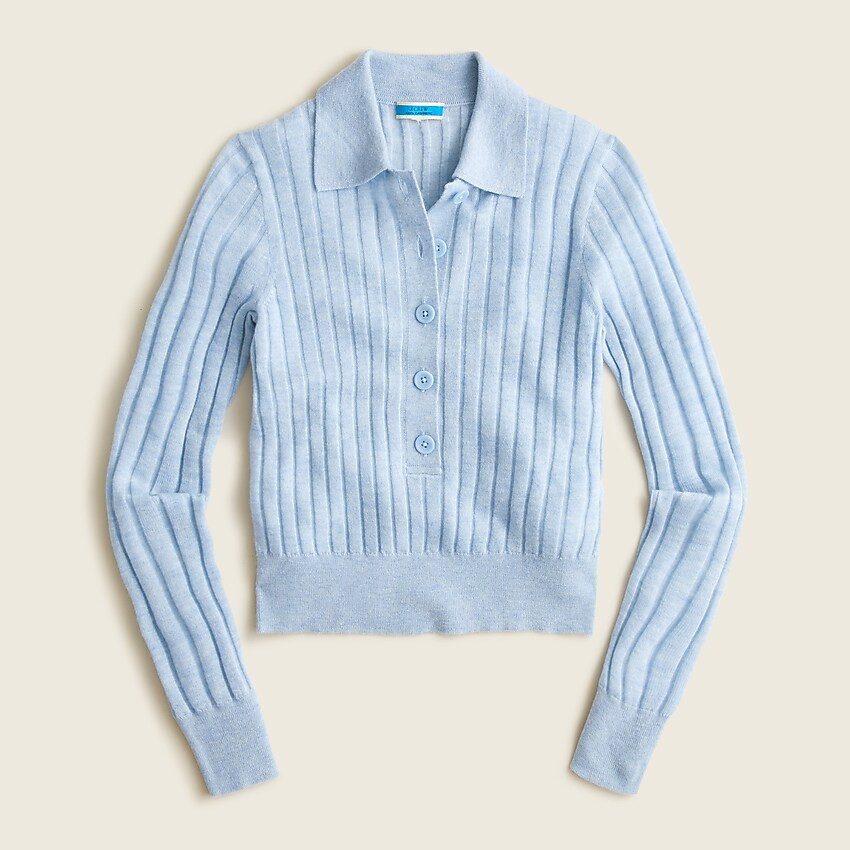 Featherweight cashmere ribbed collared sweater | J. Crew US