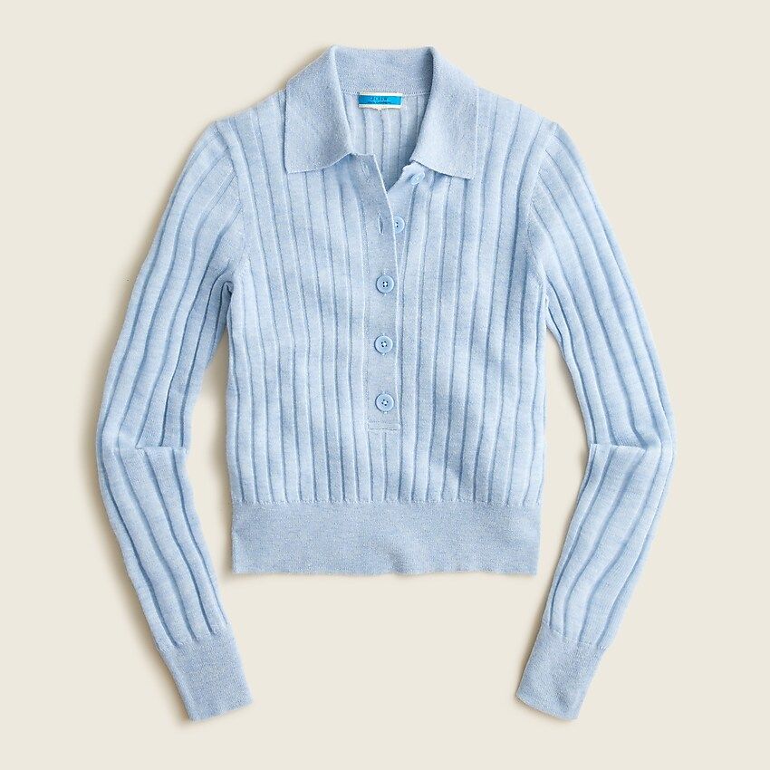Featherweight cashmere ribbed collared sweater | J.Crew US