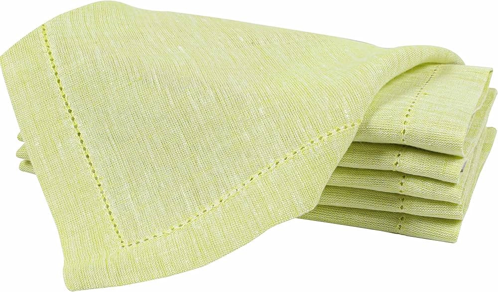 Linen Dinner Napkins with Hemstitched 16x16 inch Lime Green, Wedding Napkins, Cocktails Napkins, ... | Amazon (CA)