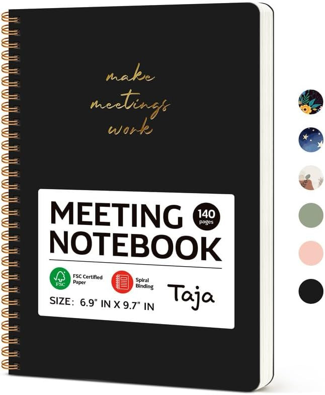 Taja Meeting Notebook for Work Organization - Work notebook with action items, Meeting Minutes Pl... | Amazon (US)