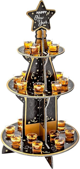 Fun Express New Year’s Eve Shot Glass Stand with Shot Glasses – 25 Pieces | Amazon (US)