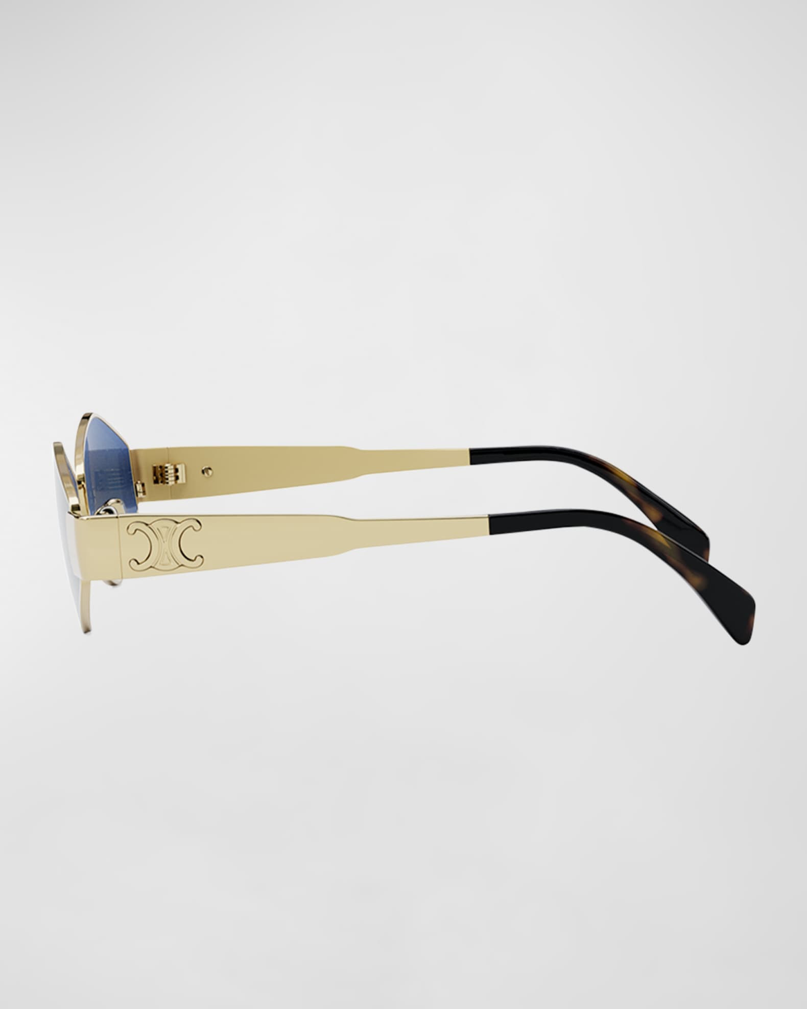 Triomphe Round Metal & Acetate Sunglasses | Neiman Marcus