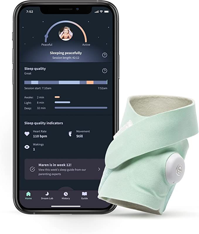 Owlet Dream Sock - Smart Baby Monitor View Heart Rate and Average Oxygen O2 as Sleep Quality Indi... | Amazon (US)